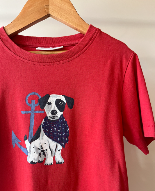 Little White Company, Red Nautical Dog T-Shirt, 5 - 6 Years