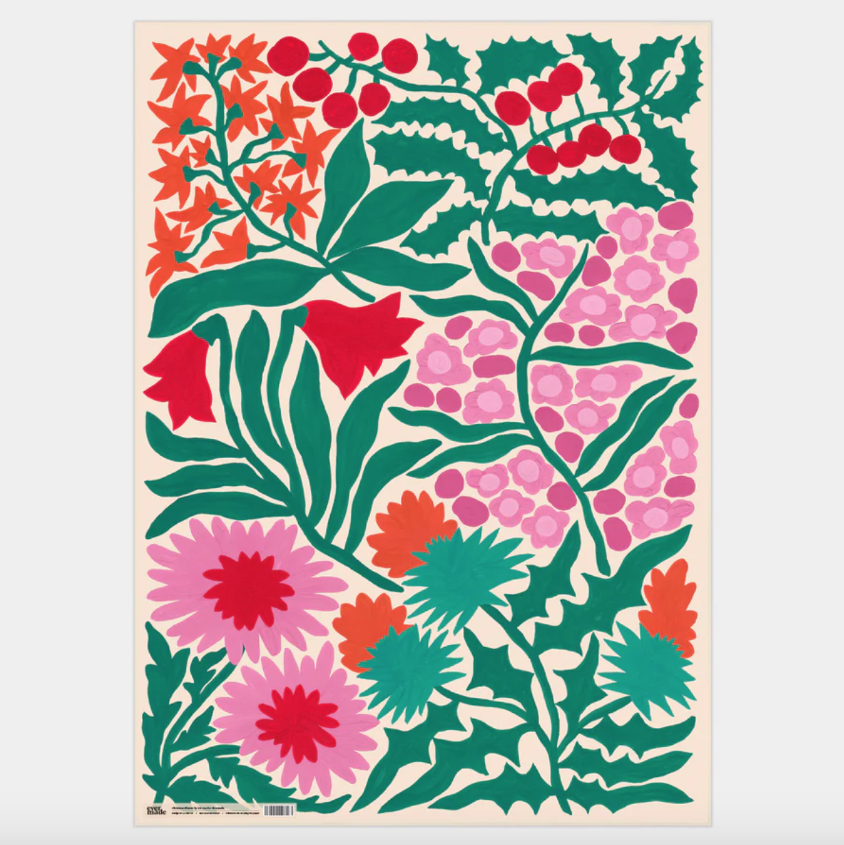 Christmas Flowers Gift Wrap