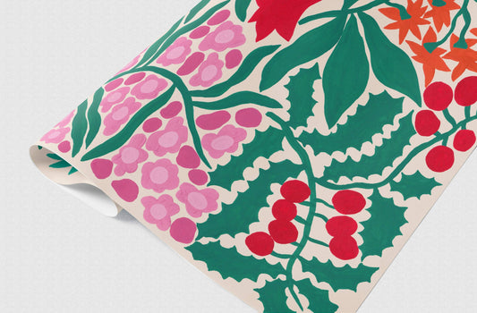 Christmas Flowers Gift Wrap