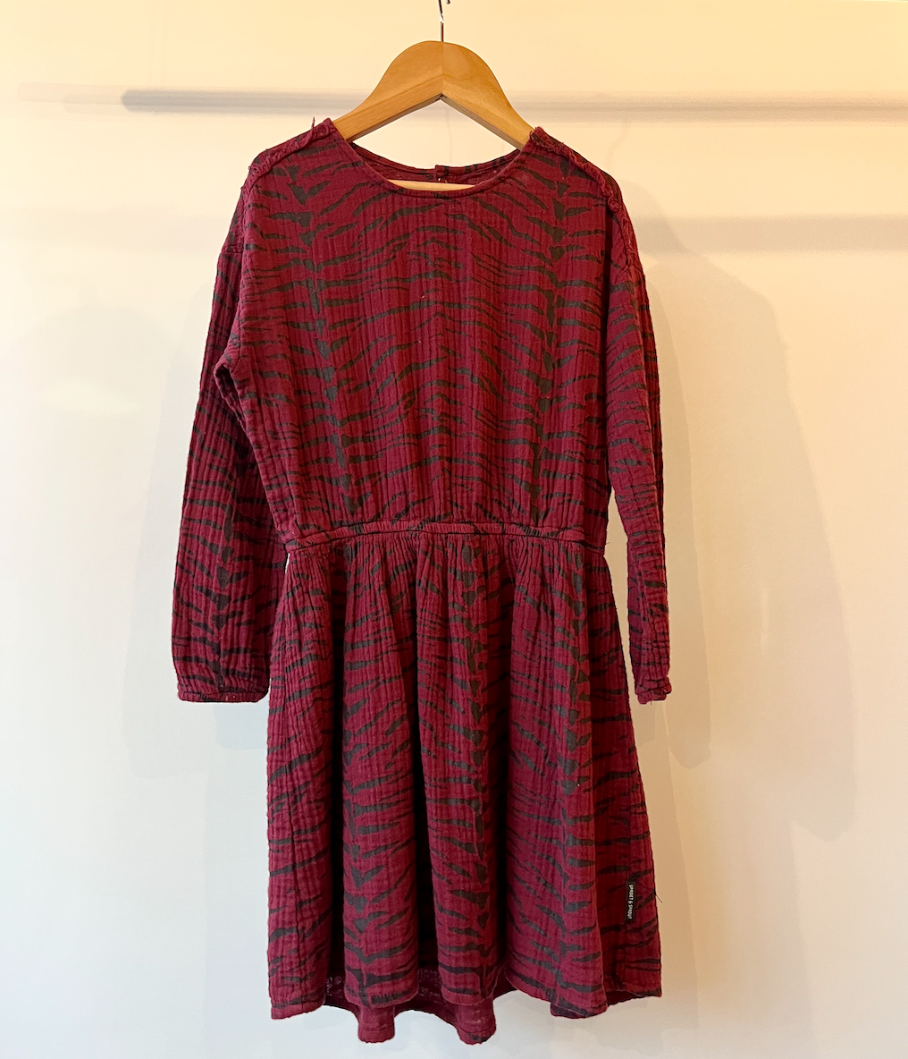 Sproet & Sprout, Burgundy Tiger Print Dress, 5 - 6 Years