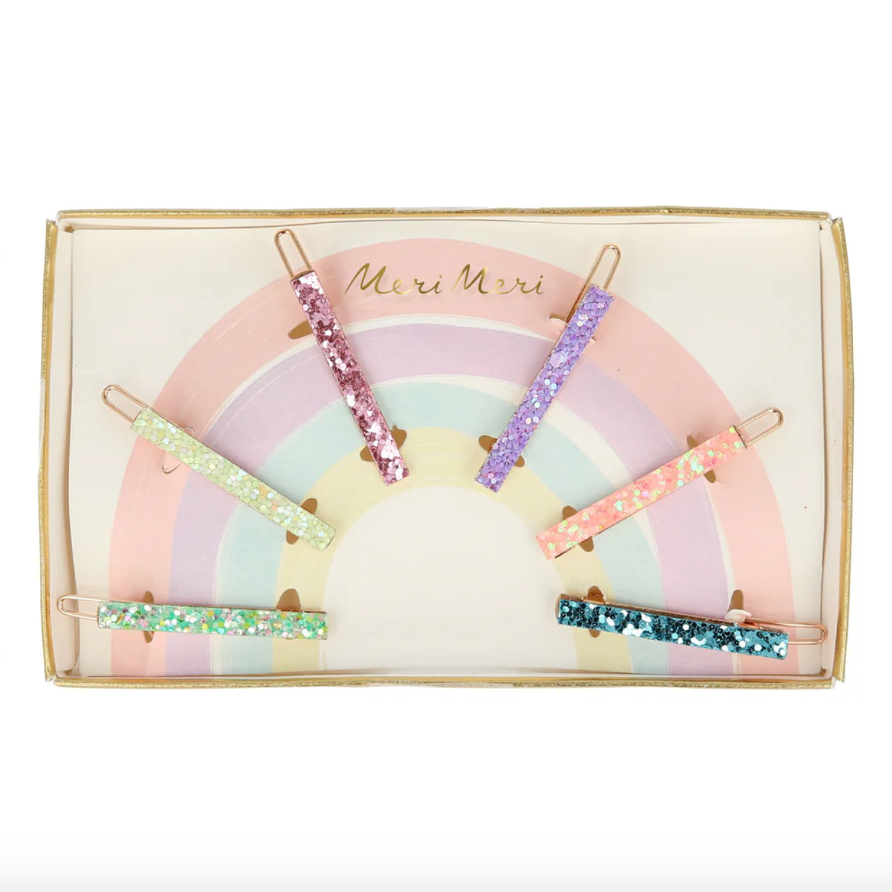 Rainbow Glitter Clips