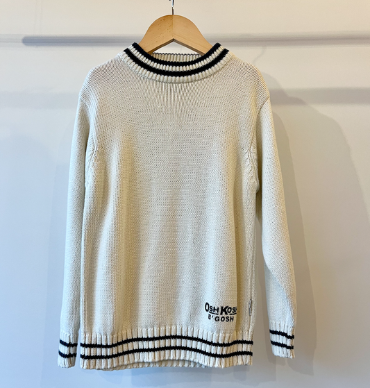 OshKosh B'Gosh, White Cricket Jumper, 6 - 7 years