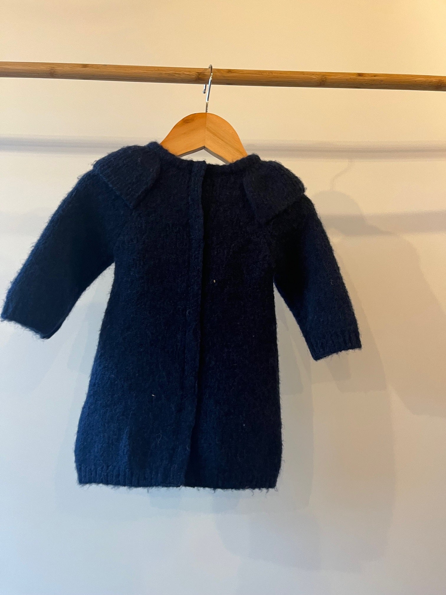 Marc Jacobs, Navy Wool Dress with Sequin detail, 6 - 9 Months