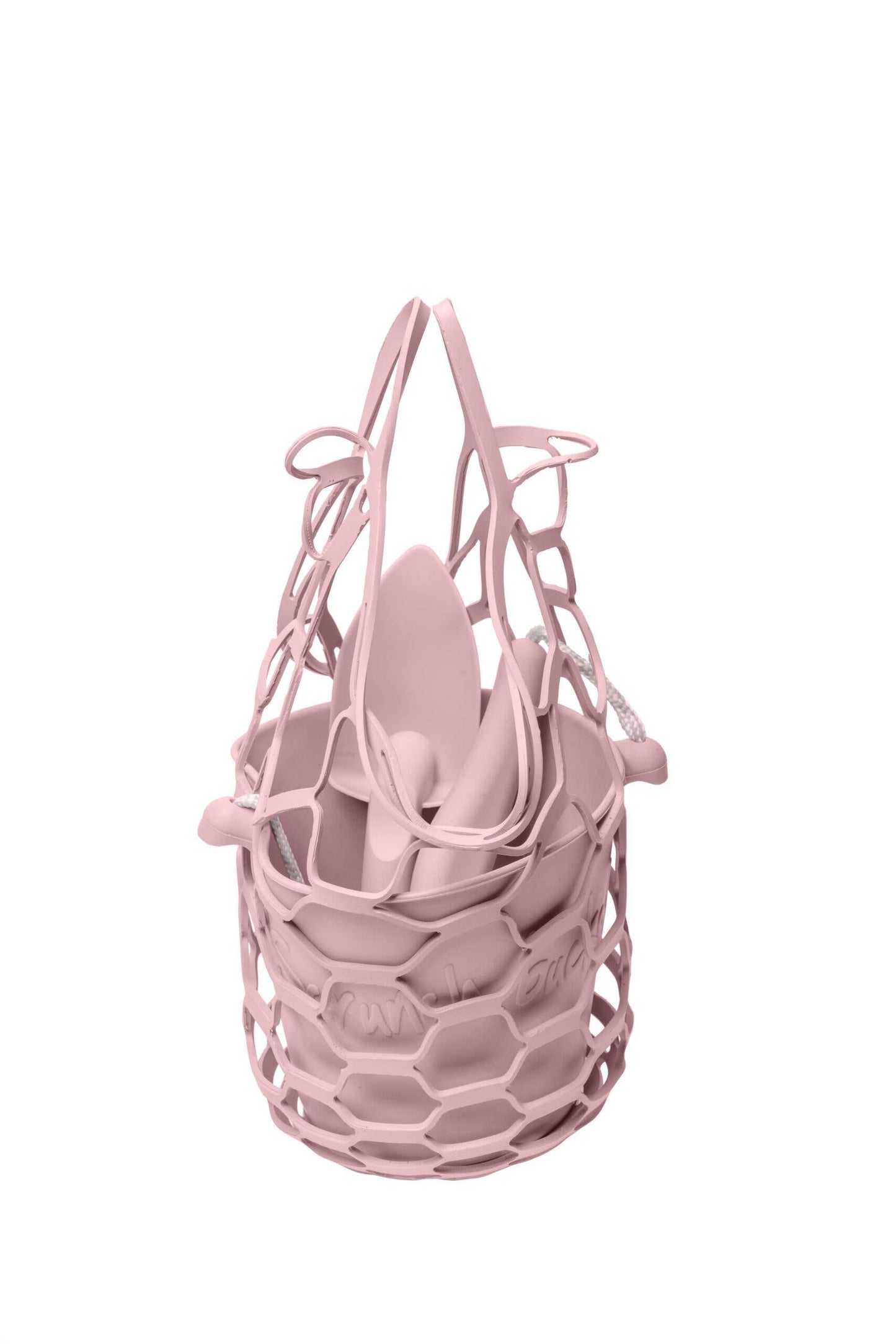 Scrunch, Rose Pink Silicone Bucket, Spade and Collapsible Bag Set