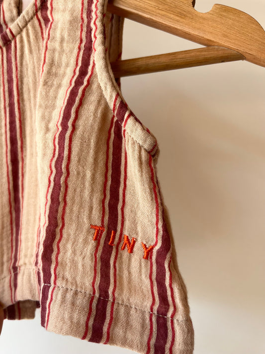 Tiny Cottons, Burgundy Striped Cotton Vest, 3 - 6 Months