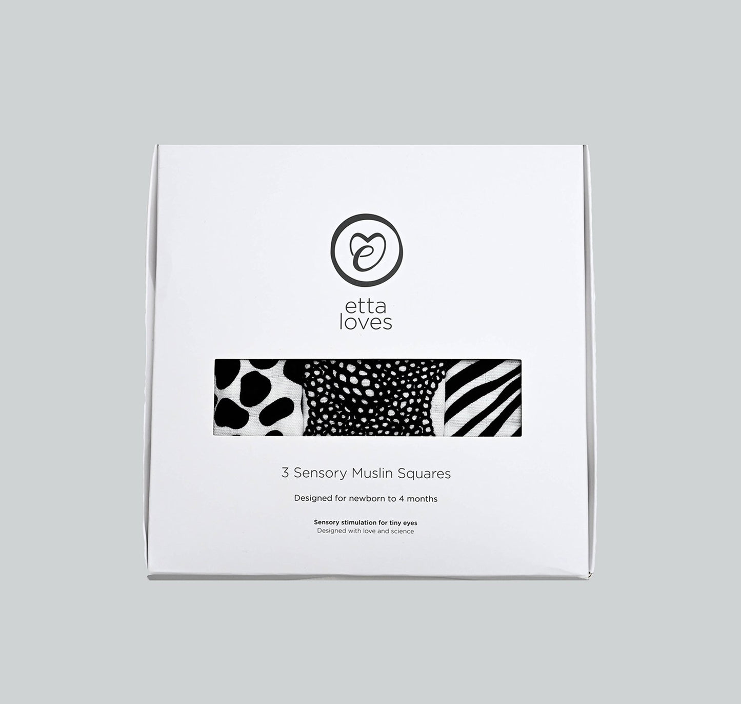 Set of Three Animal Print Sensory Muslin Squares