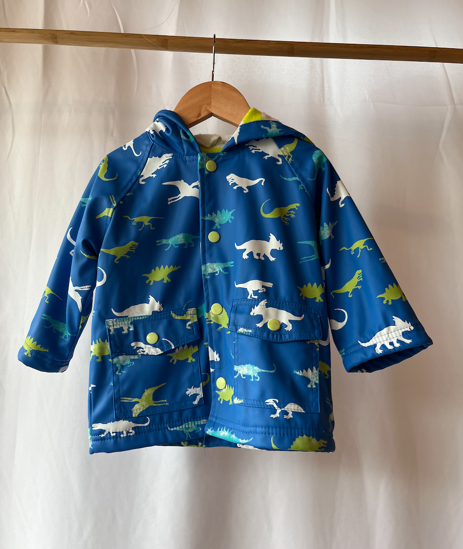 Hatley, Blue Dinosaur Print Raincoat, 18 - 24 Months