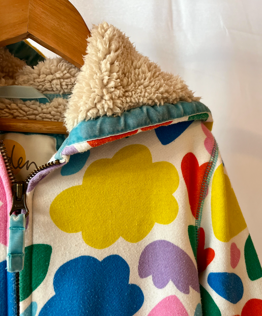 Mini Boden, Multi-coloured Floral Hooded Jumper, 6 - 7 Years