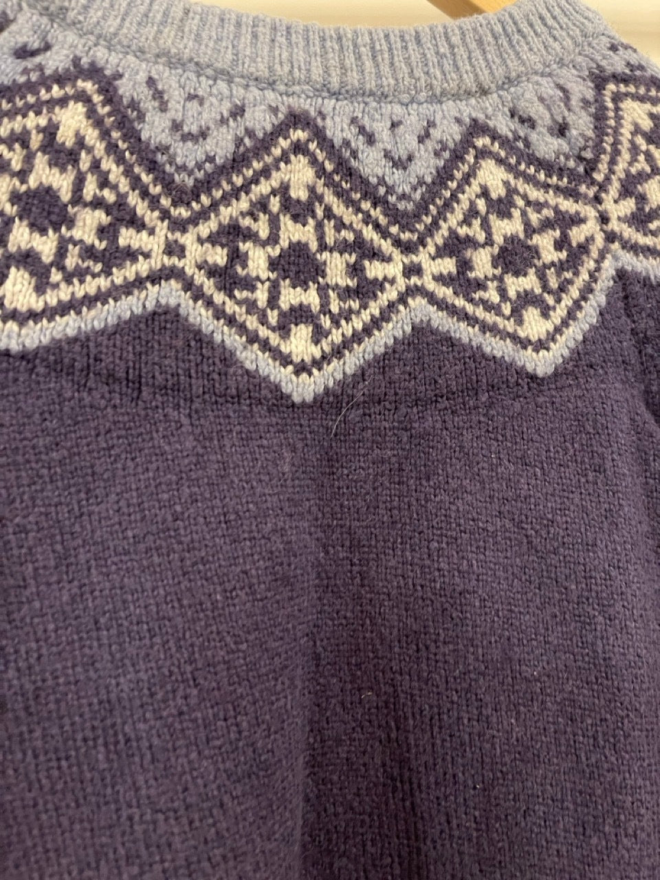 Little White Company, Navy and Light Blue Nordic Sweater, 2 - 3 Years