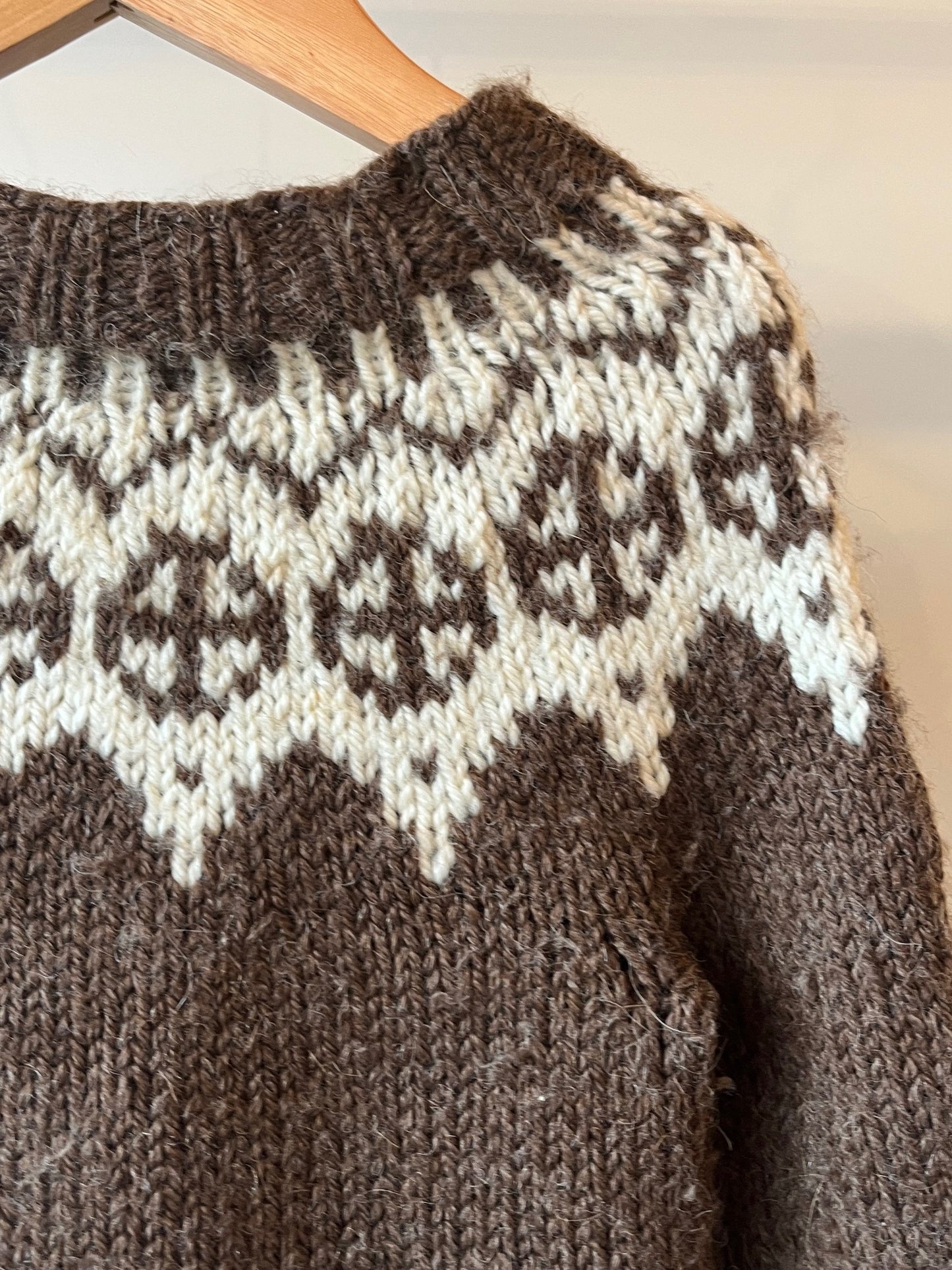 MorMor, Chocolate Brown and Cream Handknitted Jumper, 2 - 3 Years