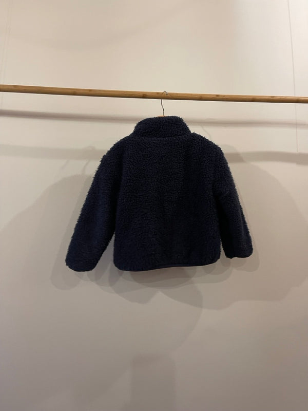 Tinycottons, Navy Fleece Jacket with Funnel Neck, 3 Years
