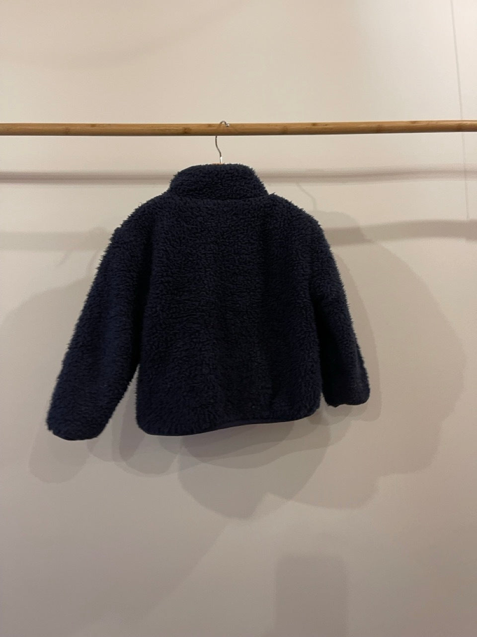 Tinycottons, Navy Fleece Jacket with Funnel Neck, 3 Years