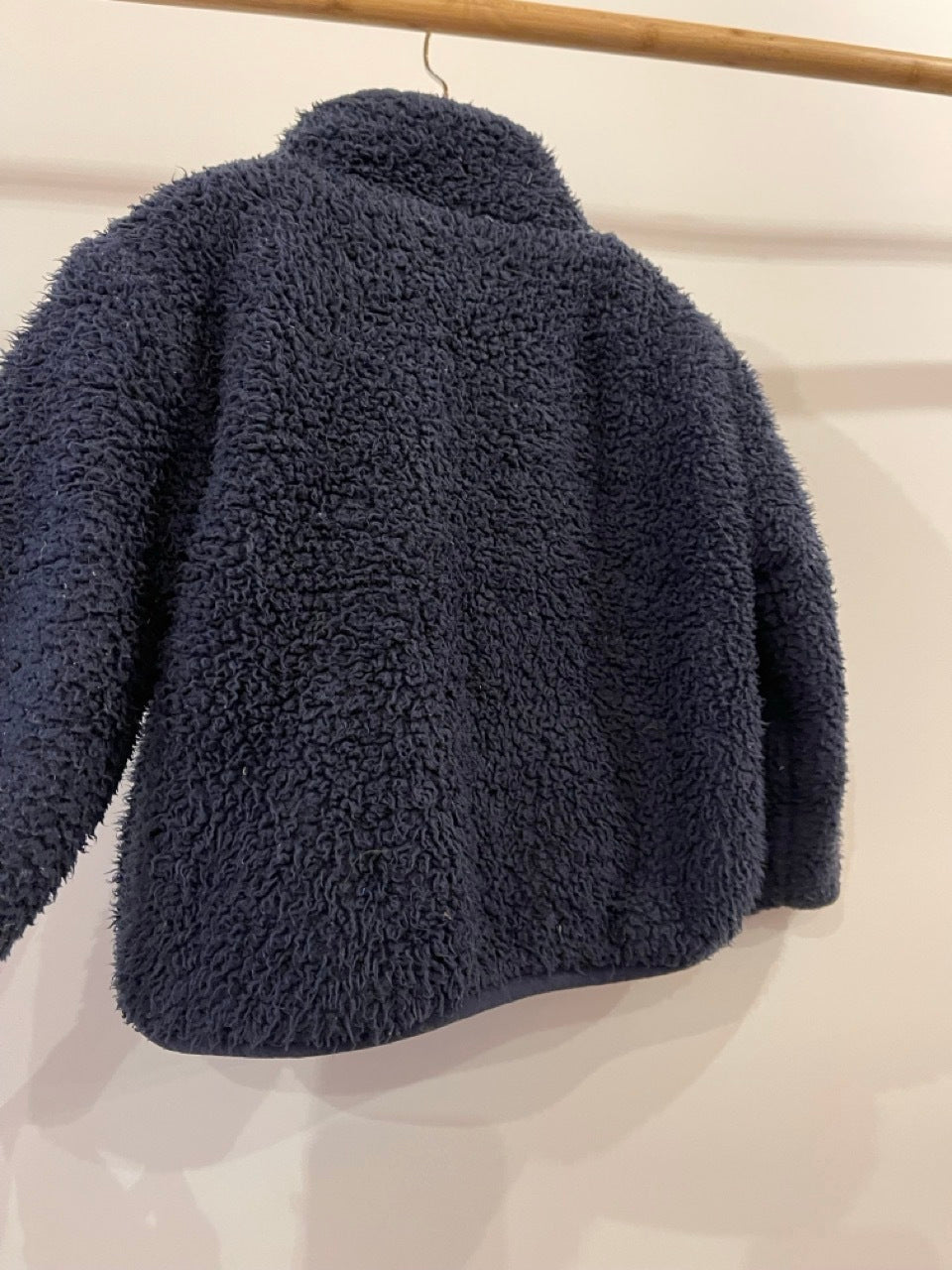 Tinycottons, Navy Fleece Jacket with Funnel Neck, 3 Years
