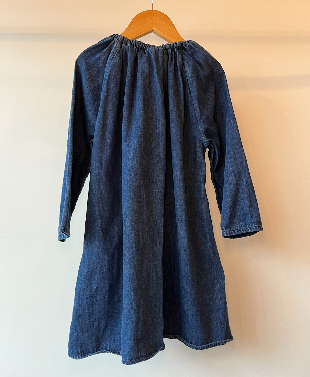 Cos, Denim Hidden-Closure Collarless Shirt Dress, 4 - 6 Years