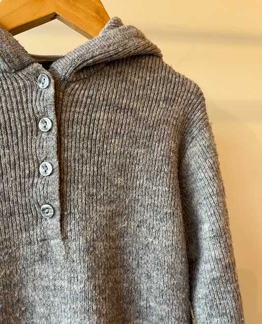 Zara, Grey Knitted Hooded Dress, 3 - 4 Years