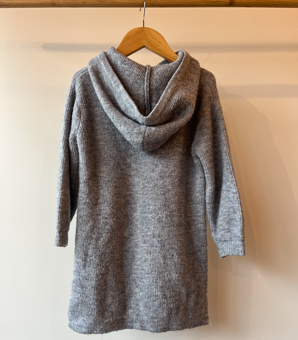 Zara, Grey Knitted Hooded Dress, 3 - 4 Years