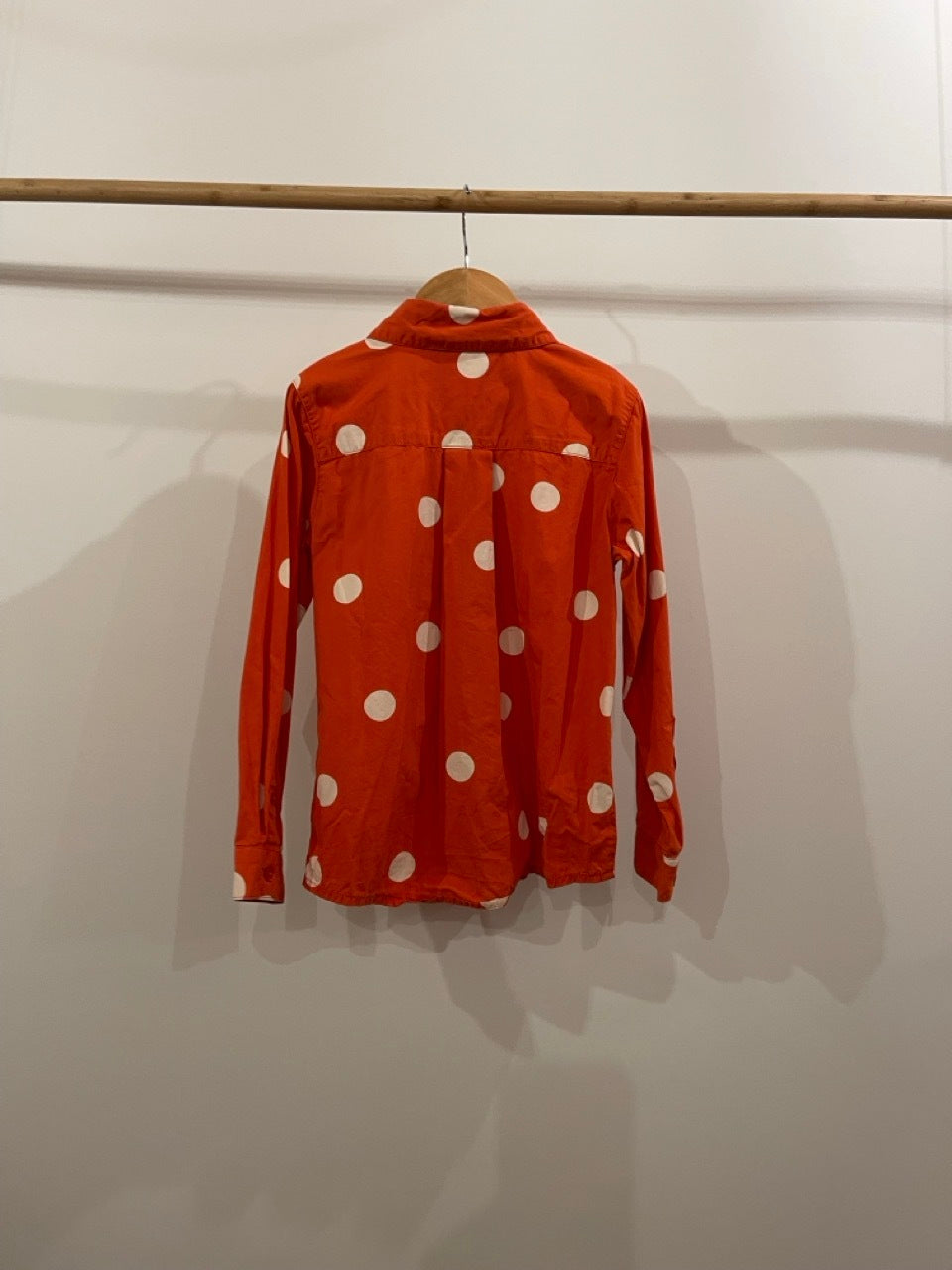 Mini Rodini, Red Cotton Shirt with White Spots, 5 - 7 Years