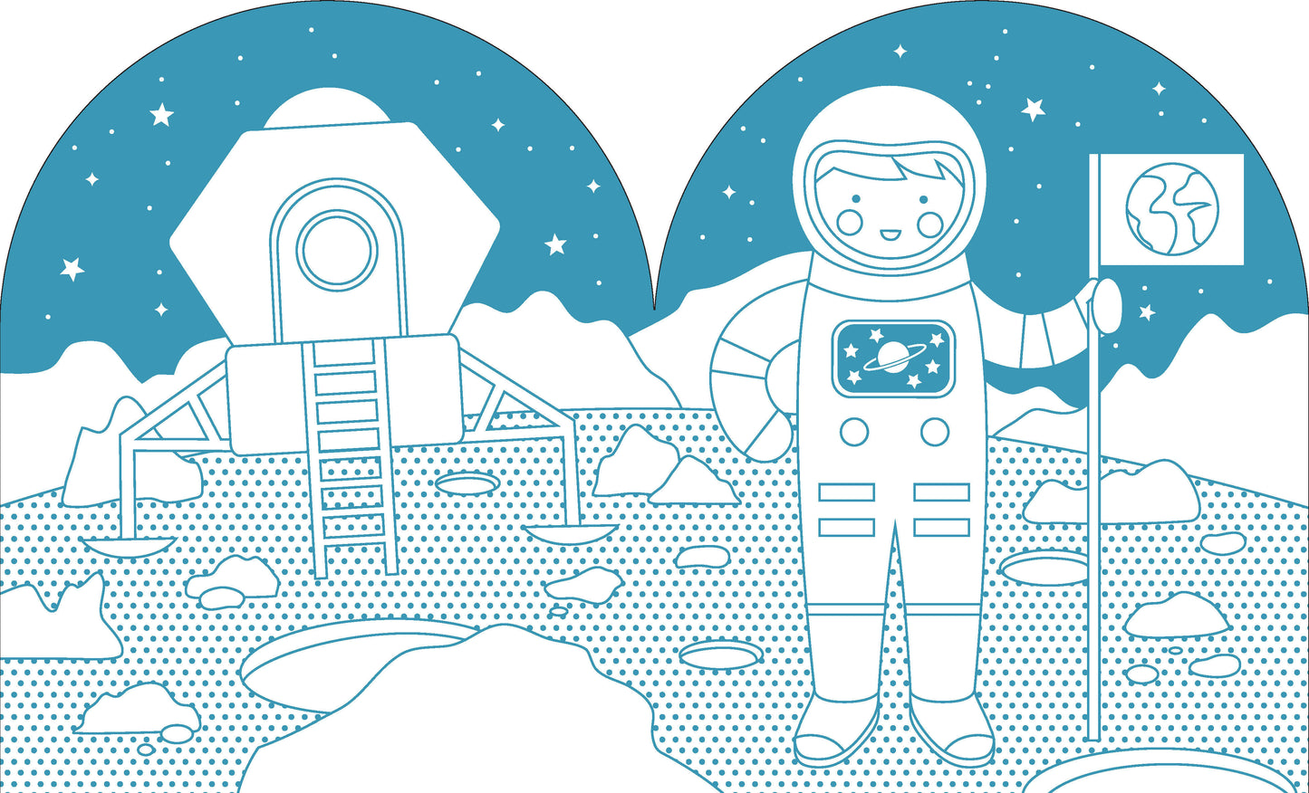 Outer Space Colouring Book + Stickers