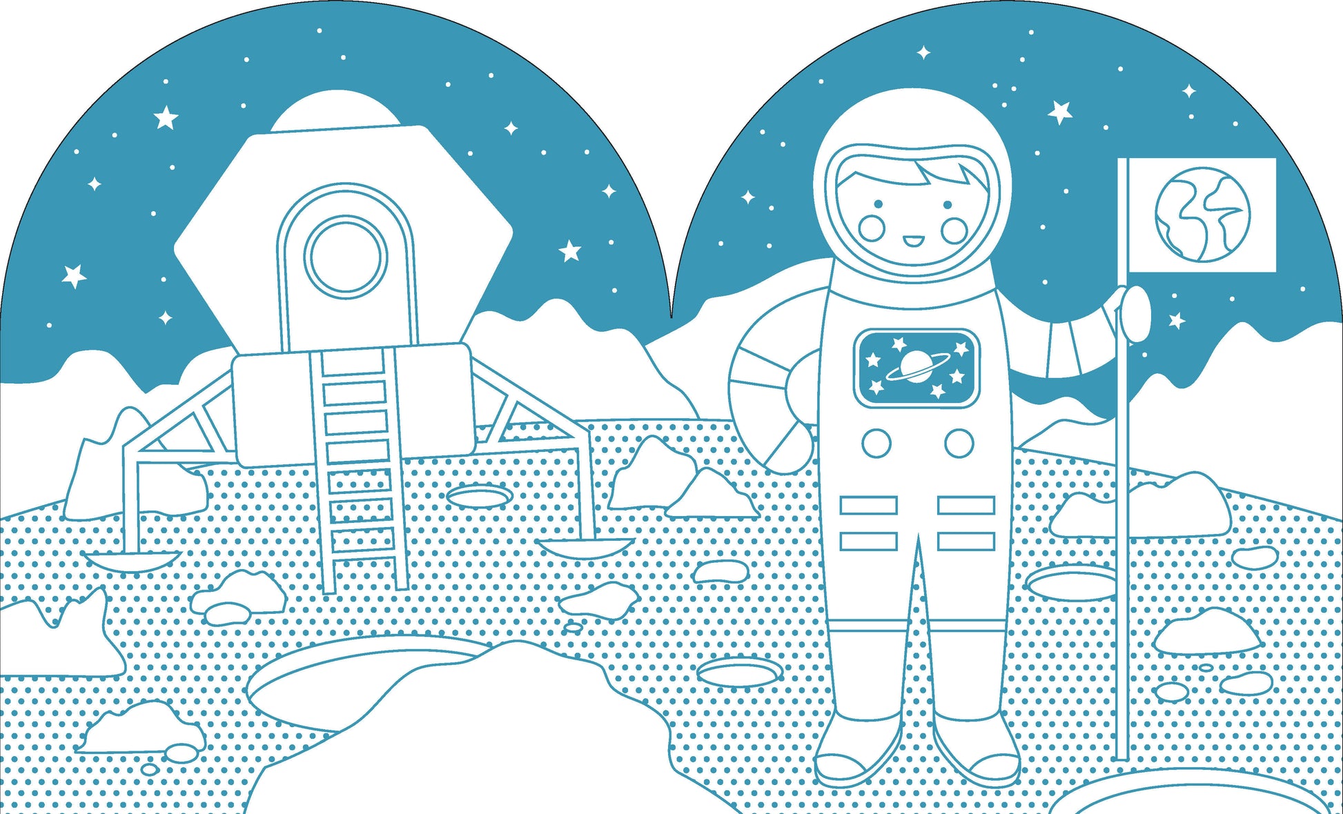 Outer Space Colouring Book + Stickers
