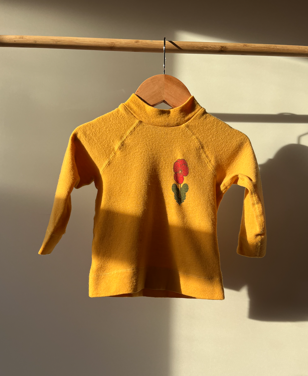 Mini Rodini, Yellow Wool Turtleneck Top, 12 - 18 Months