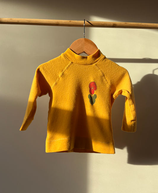Mini Rodini, Yellow Wool Turtleneck Top, 12 - 18 Months