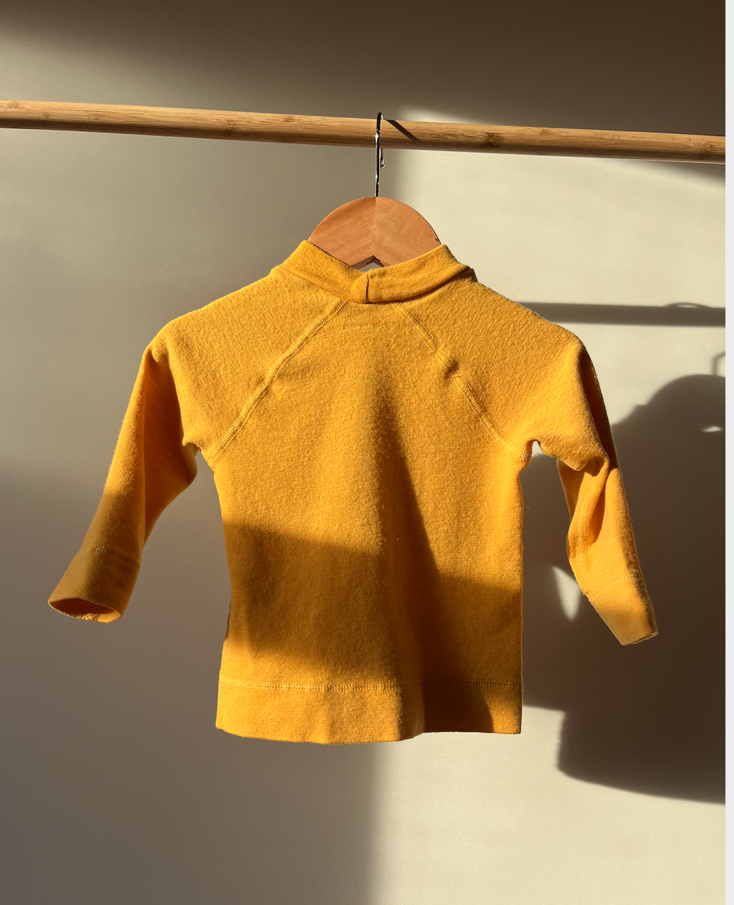 Mini Rodini, Yellow Wool Turtleneck Top, 12 - 18 Months