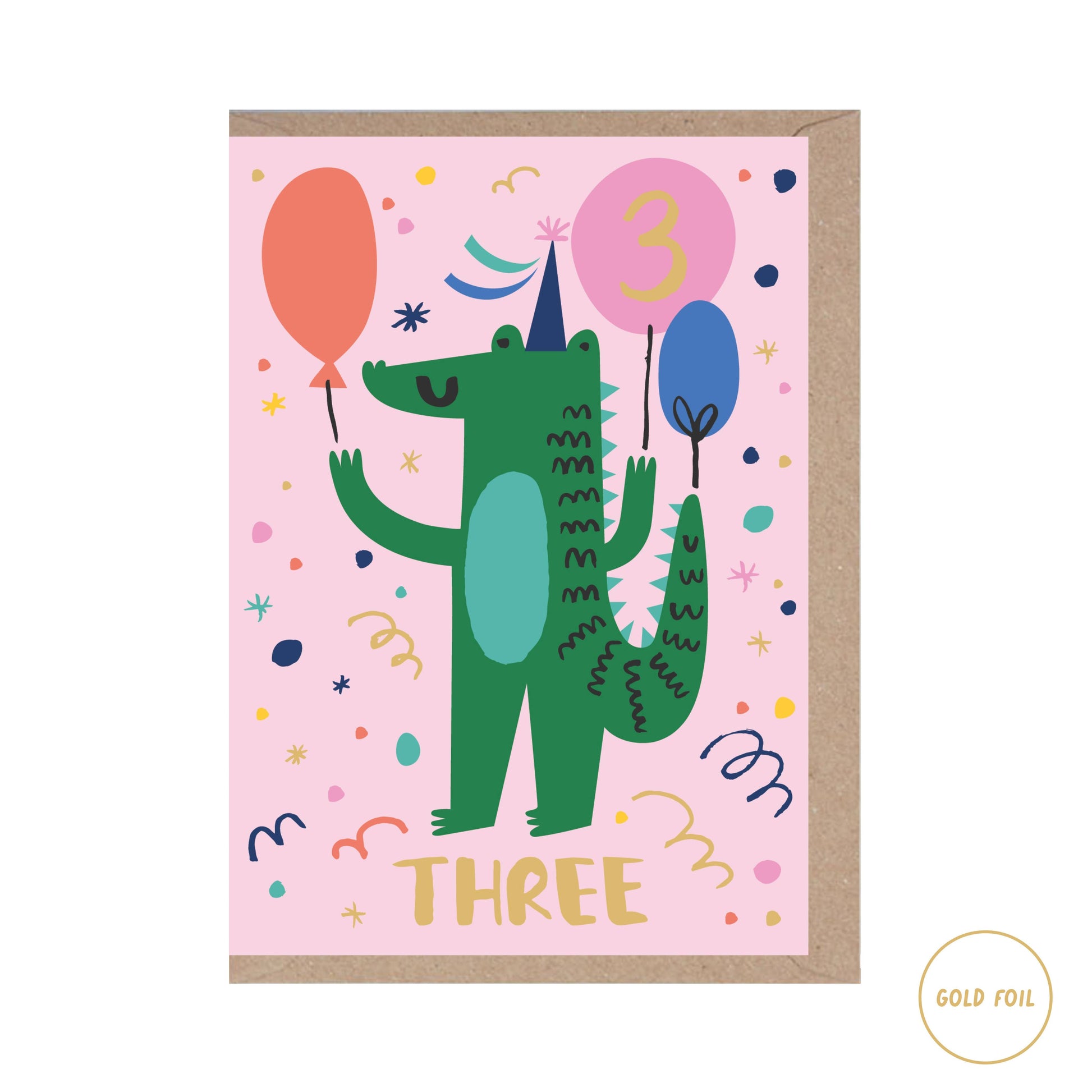 Crocodile Age Three Card