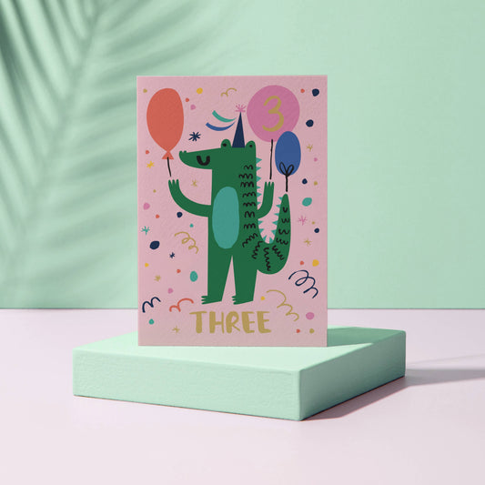 Crocodile Age Three Card