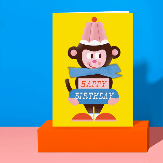 Petit Pals, Happy Birthday Monkey Card