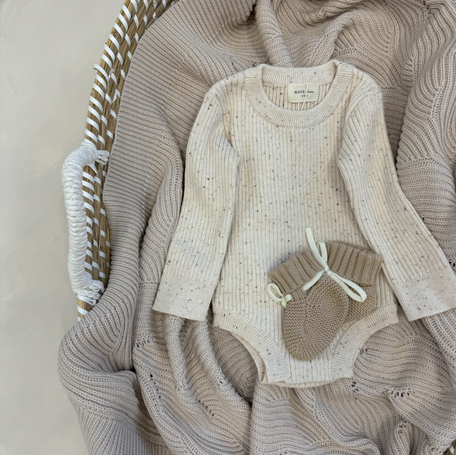 Hunter + Rose, Cocoa Flecked Noa Bodysuit