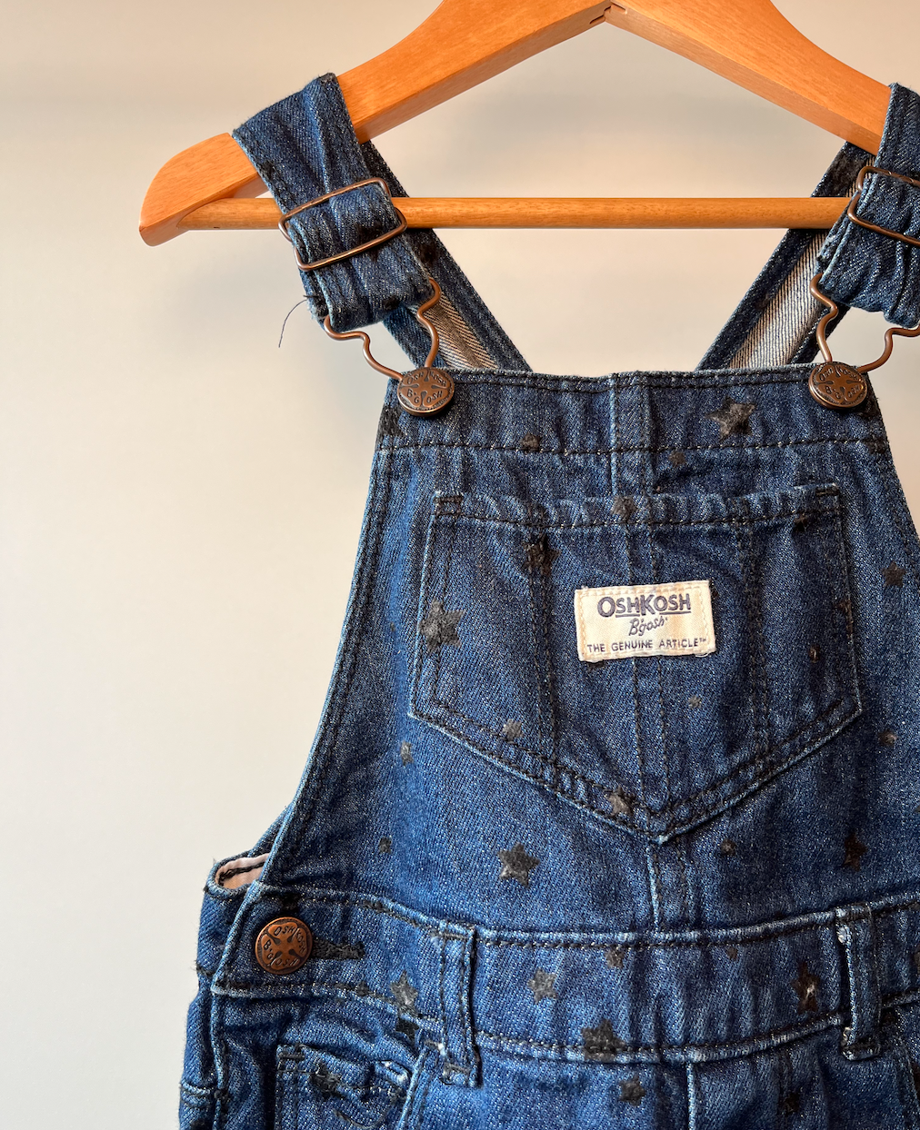 OshKosh B'Gosh, Dark Denim Dungaree Dress with Stars, 3 - 4 Years