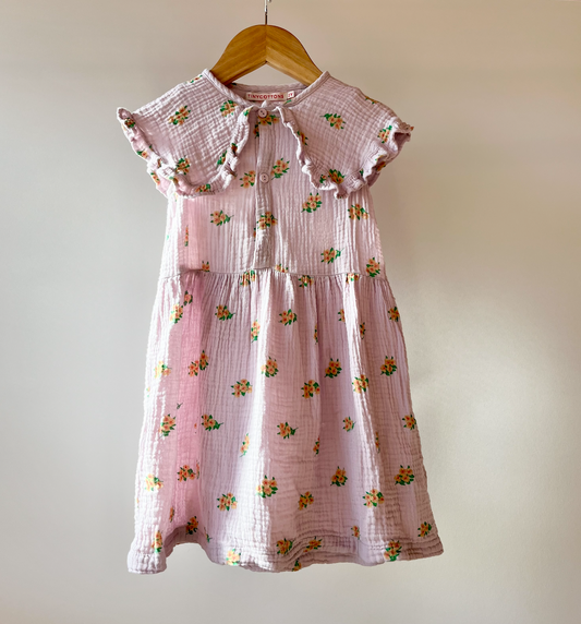 TinyCottons, Lilac Ditsy Floral Cheesecloth Dress, 2 Years