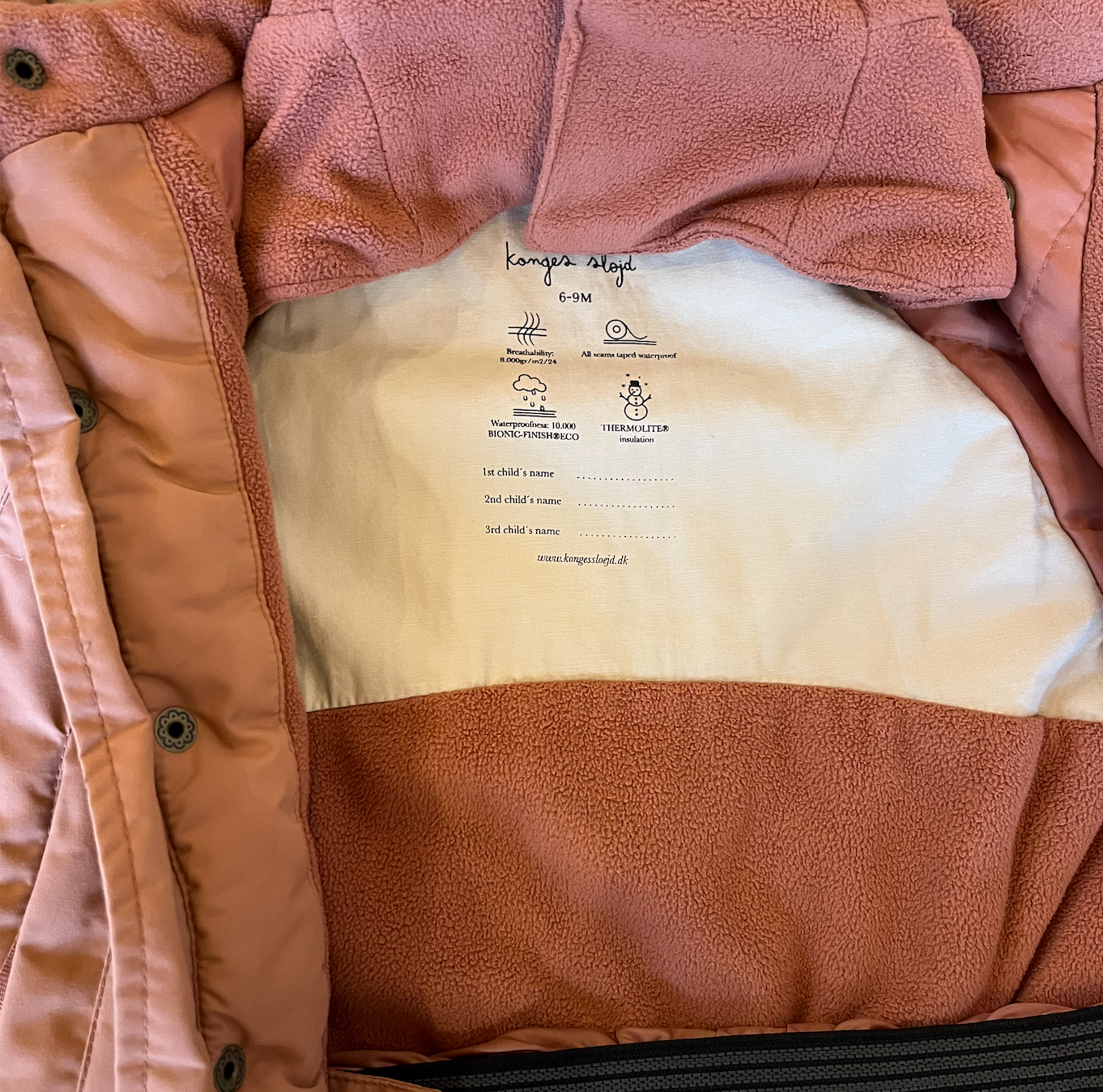 Konges Slojd, Pink Hooded Jacket, 6 Months