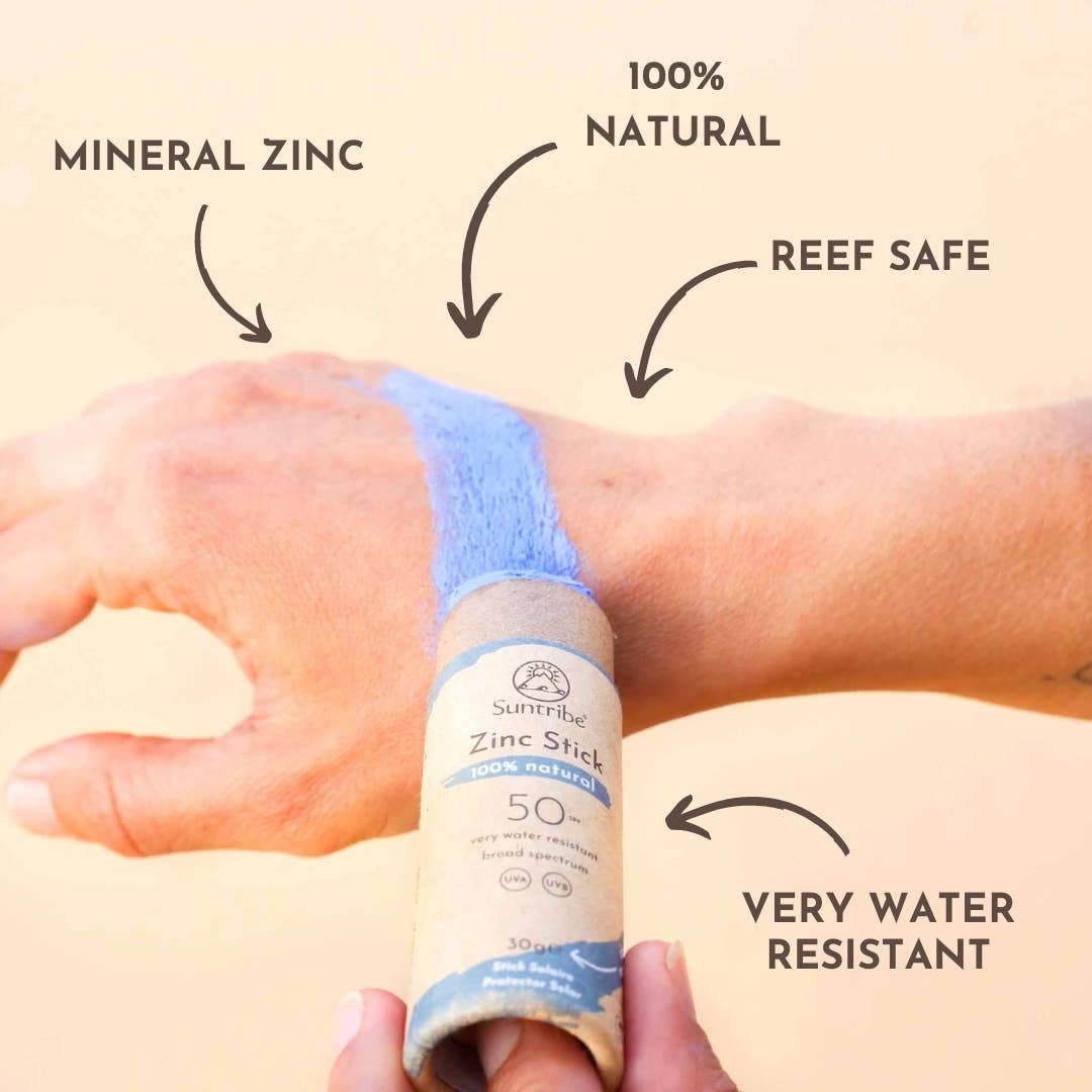 Suntribe Natural Mineral Zinc Sun Stick SPF 50 Ocean Blue
