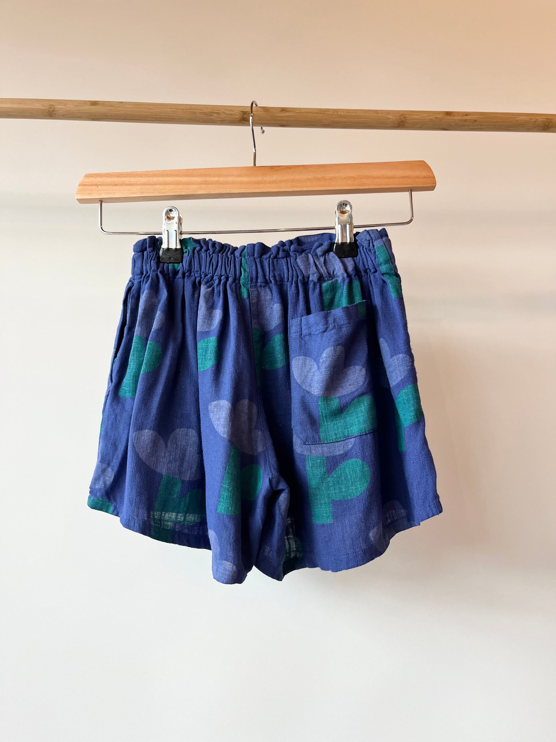 Bobo Choses, Blue Floral Linen Shorts, 6 - 7 years