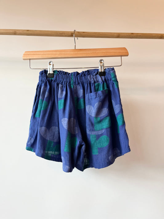 Bobo Choses, Blue Floral Linen Shorts, 6 - 7 years