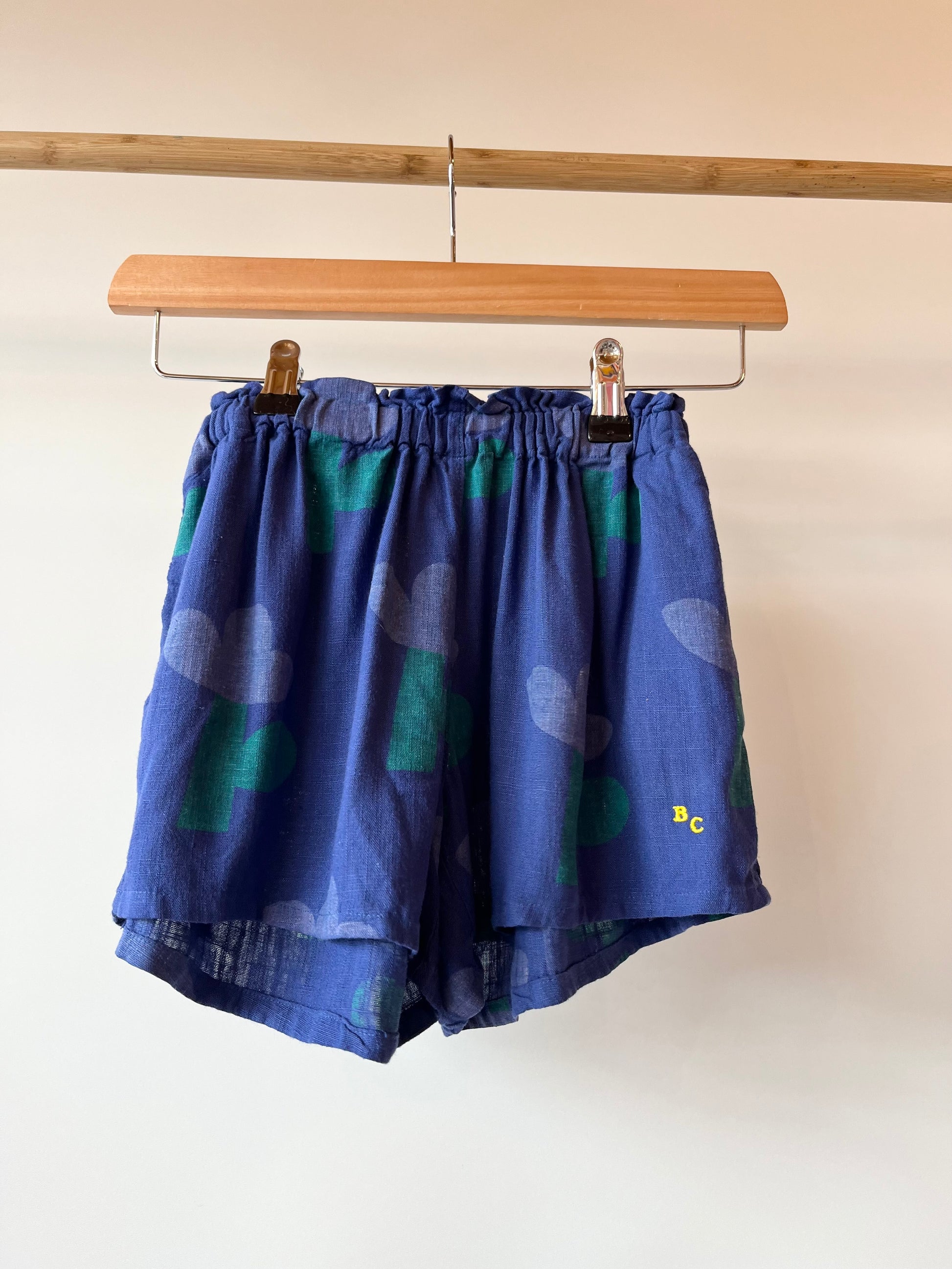 Bobo Choses, Blue Floral Linen Shorts, 6 - 7 years