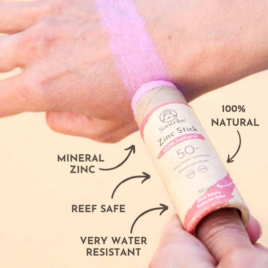 Suntribe Natural Mineral Zinc Sun Stick SPF 50 Retro Red