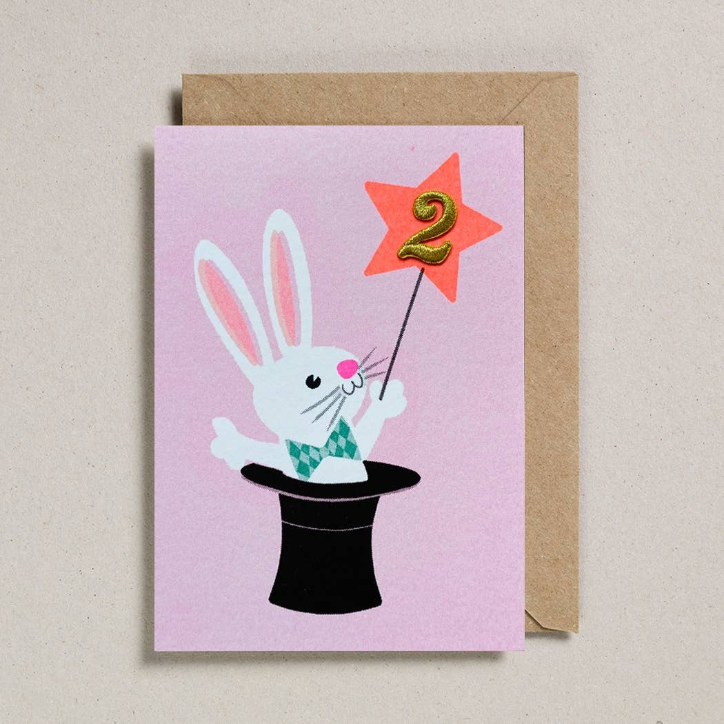 Petra Boase Cards Confetti Pets Magic Rabbit Age 2 Birthday Card
