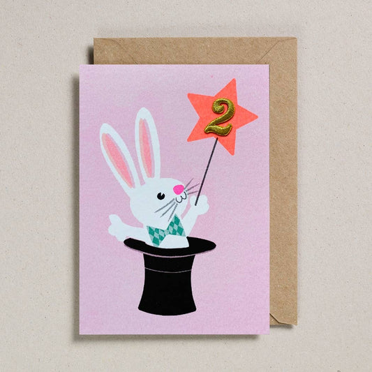Petra Boase Cards Confetti Pets Magic Rabbit Age 2 Birthday Card