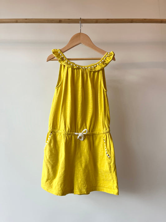 Mini Boden, Yellow Playsuit with Ruffle Detail, 6 - 7 Years